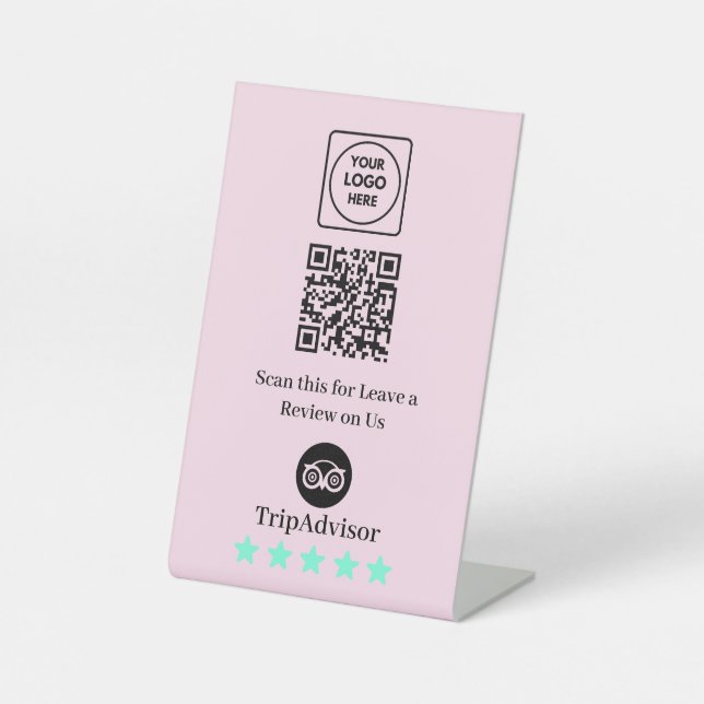 Signe De Table Tripadvisor Review QR Tabletop Sign (Recto)