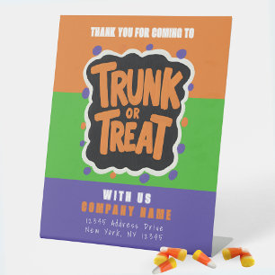 Signe De Table Tronc amusant ou traiter Halloween Merci d'affaire