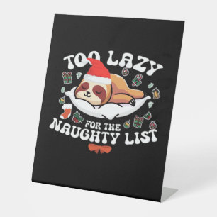 Signe De Table Trop Lazy Pour La Liste Coquine, Drôle Chir De Noë
