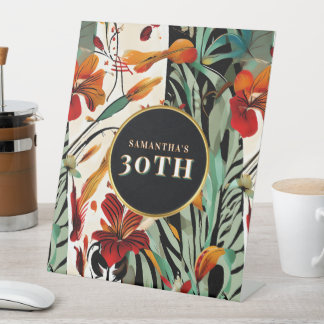 Signe De Table Tropical Boho Floral Picnic Design Editable