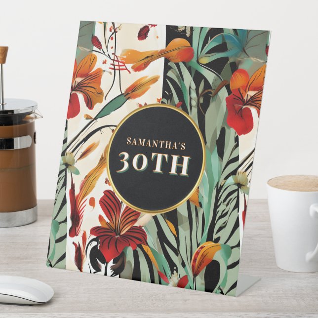 Signe De Table Tropical Boho Floral Picnic Design Editable (In SItu)