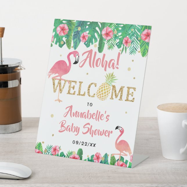 Signe De Table Tropical Summer Beach Luau Girls Baby shower (In SItu)