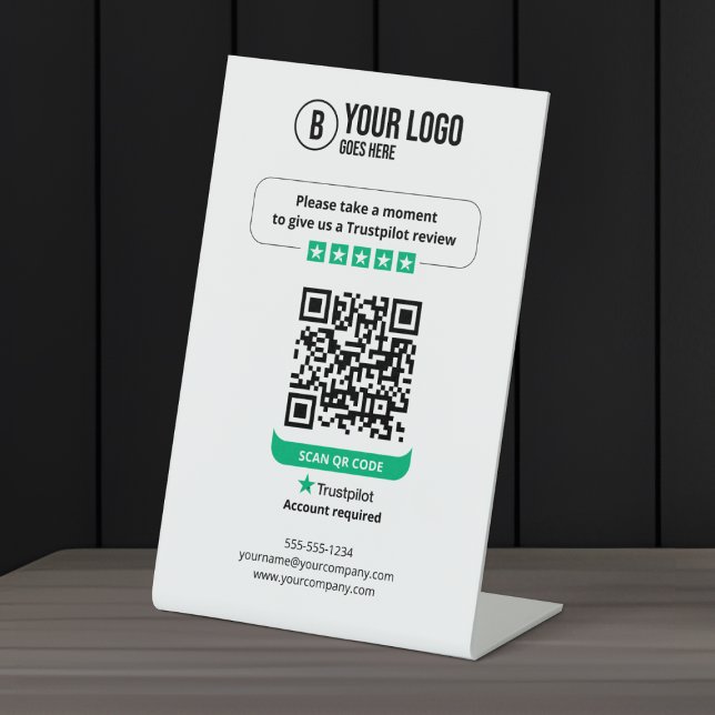 Signe De Table Trustpilot Avis QR Code Rate My Business 5 Star (Créateur téléchargé)