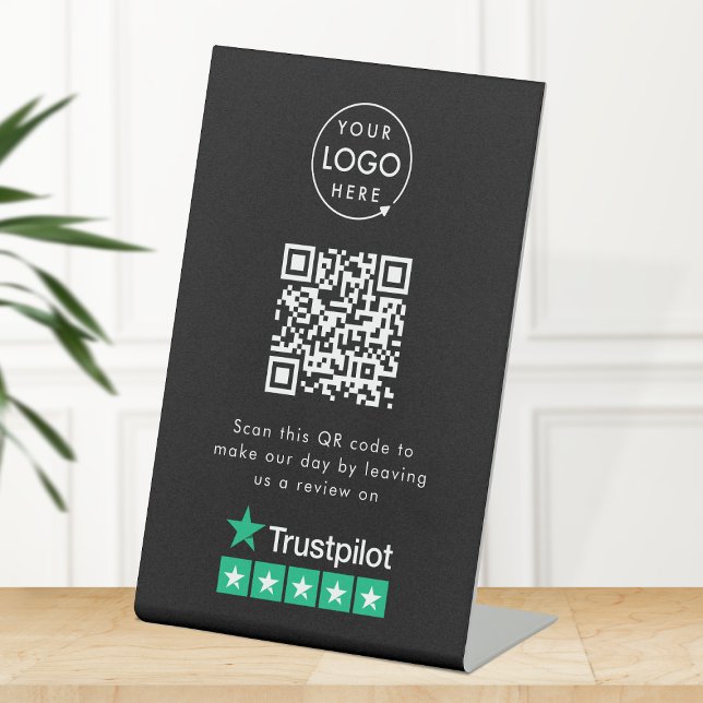 Signe De Table Trustpilot Nous revoir Black Business QR Code (Créateur téléchargé)