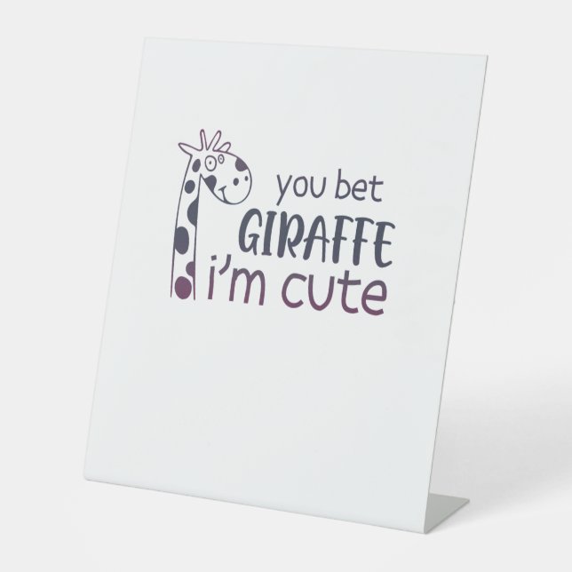 Signe De Table Tu paries Giraffe Je suis mignonne (Recto)