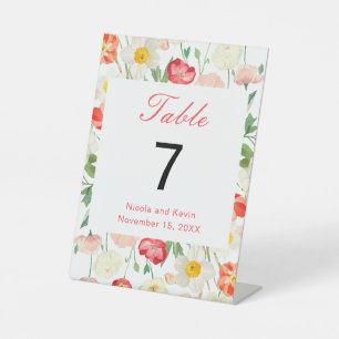 Signe De Table Tulipes et Daffodils Mariage de printemps