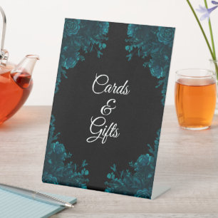 Signe De Table Turquoise Rose Black Gothic Cartes de mariage