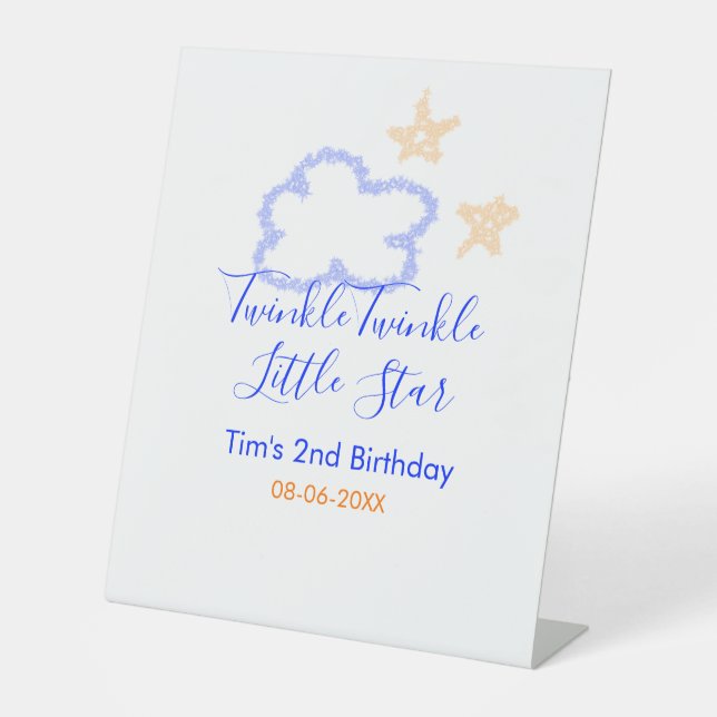 Signe De Table Twinkle scintillement petite étoile anniversaire v (Recto)