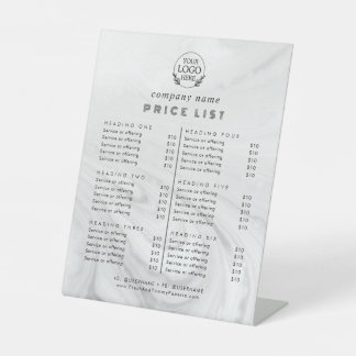 Signe De Table Typographie chic Liste des prix des services aux e