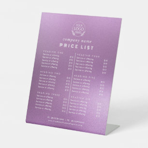 Signe De Table Typographie chic Liste des prix des services aux e