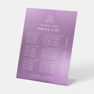 Signe De Table Typographie chic Liste des prix des services aux e