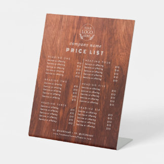 Signe De Table Typographie chic Liste des prix des services aux e