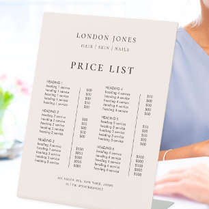 Signe De Table Typographie Chic Service d'affaires - Liste de pri