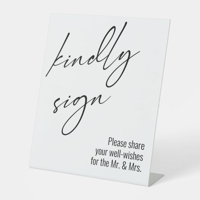 Signe De Table Typographie "Signature aimable" d'écriture manuscr (Recto)