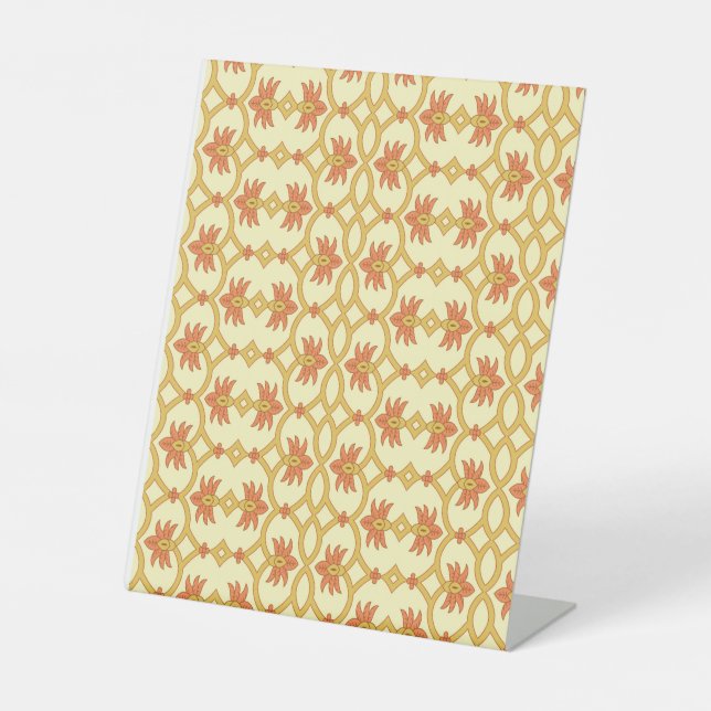 Signe De Table un arrière - plan jaune et blanc avec un (Recto)