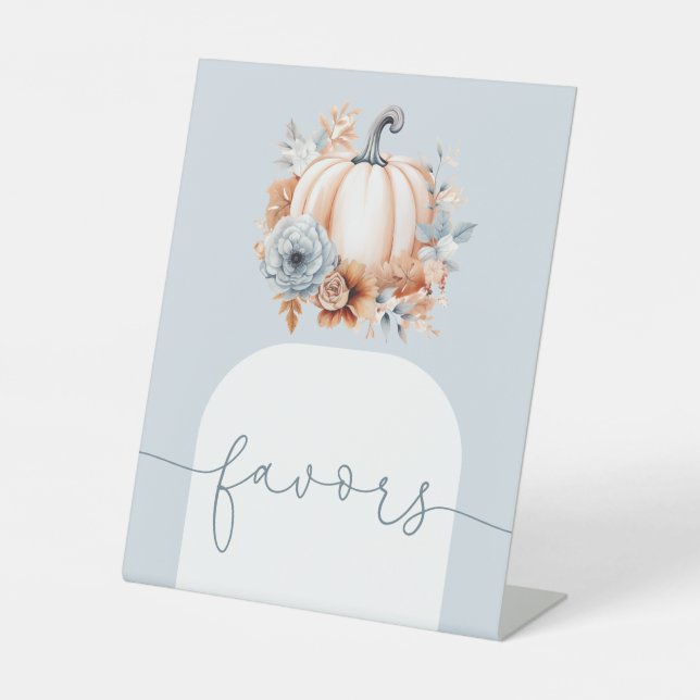 Signe De Table Un Baby shower D'Automne Un Peu Citrouille (Recto)