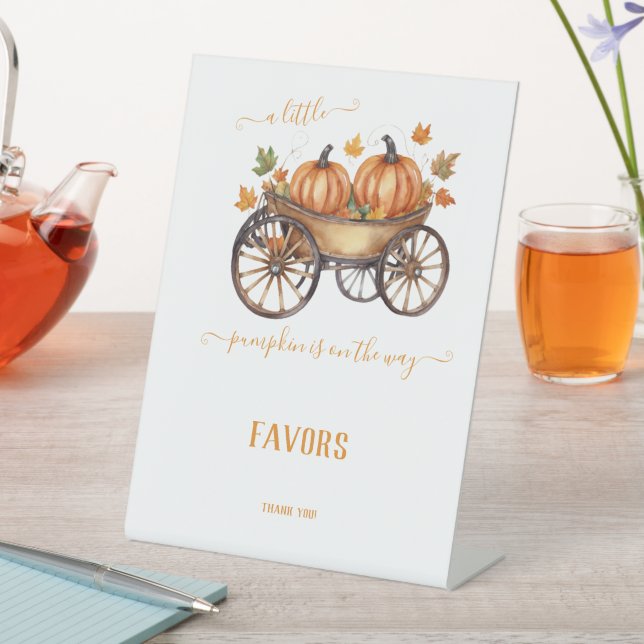 Signe De Table Un Baby shower D'Automne Un Peu Citrouille Neutre  (In SItu)