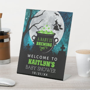 Signe De Table Un Bébé brasse Baby shower Halloween Bienvenue