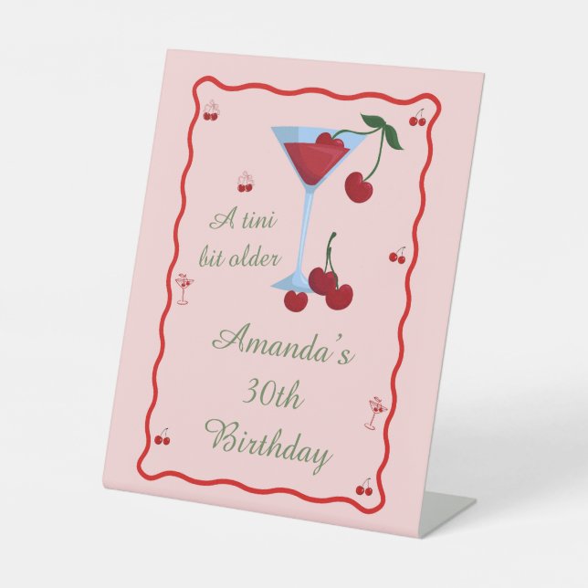 Signe De Table Un Cherrytini Anniversaire Un Peu Plus Vieux (Recto)