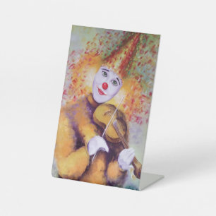 Signe De Table Un clown doux jouant du violon