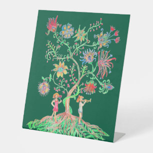 Signe De Table Un dessin vibrant représente un arbre de fantaisie