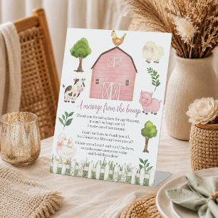 Signe De Table Un message de la baby shower des animaux de la fer