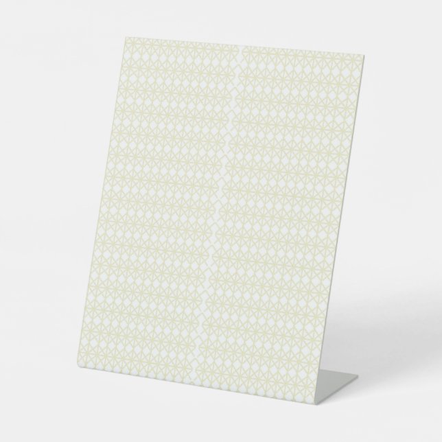 Signe De Table un motif géométrique blanc et or (Recto)