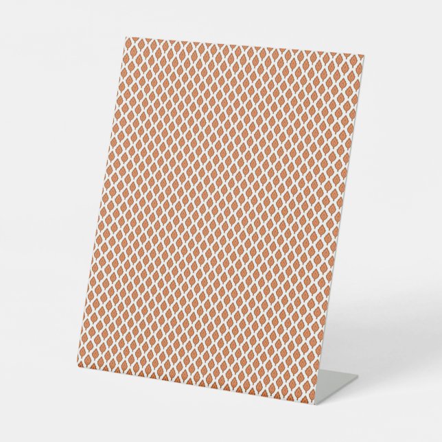 Signe De Table un motif géométrique orange et blanc (Recto)