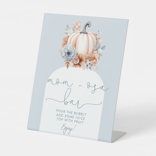 Signe De Table Un Petit Baby shower Automne Citrouille Maman-Osa  (Recto)