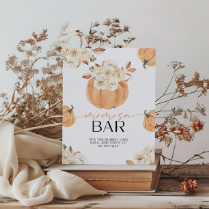 Signe De Table Un Petit Baby shower Automne Citrouille Momosa Bar