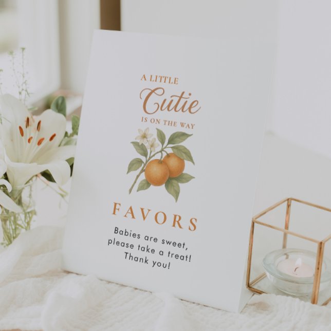 Signe De Table Un Petit Baby shower Citrus Cutie Favoriser Table  (Créateur téléchargé)
