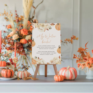 Signe De Table Un Petit Citrouille Chute Mon Eau Broke Jeu