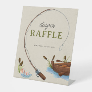 Signe De Table Un Petit Pêcheur Aquarelle Script Diaper Raffin