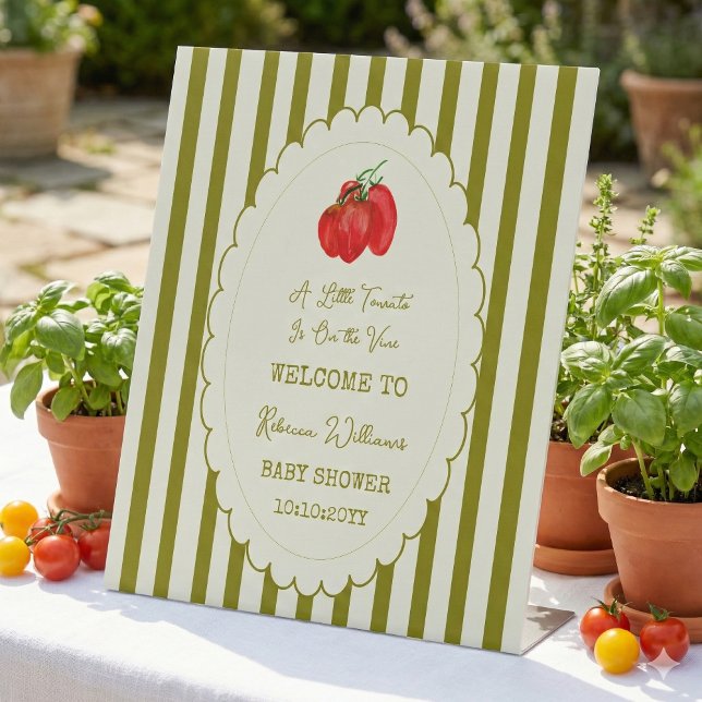 Signe De Table Un petit tomate est sur la vigne Bienvenue à la ba (Créateur téléchargé)