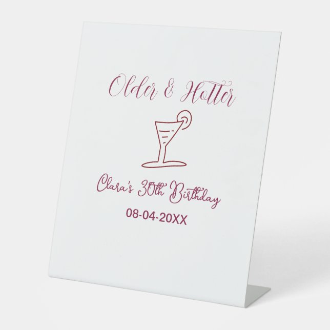 Signe De Table un peu plus vieux Verre d'anniversaire 30 ans marr (Recto)