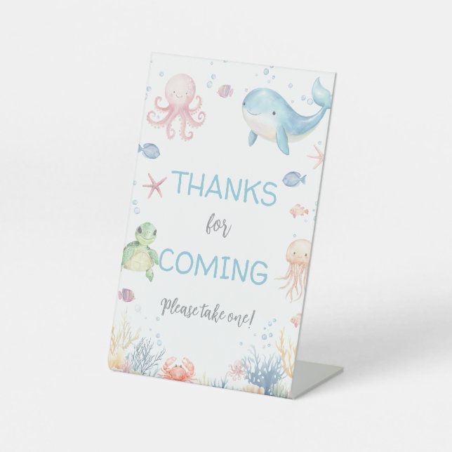 Signe De Table Under the Sea Baby Shower Thanks for coming (Recto)