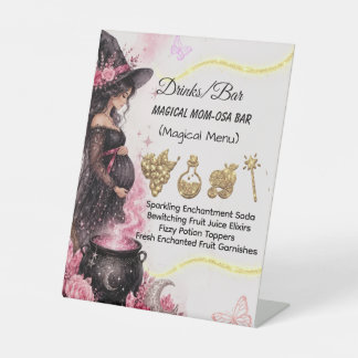Signe De Table Une Baby Shower Rose pour un Bébé à la Halloween