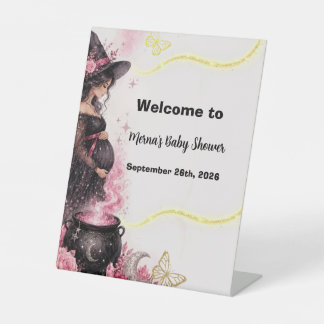 Signe De Table Une Baby Shower Rose "Un Bébé se Prépare" pour Hal