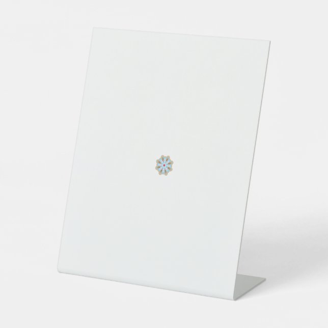 Signe De Table une fleur bleue et brune au centre rouge (Recto)