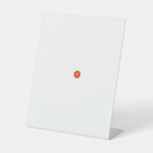 Signe De Table une fleur rouge et jaune avec des points noirs