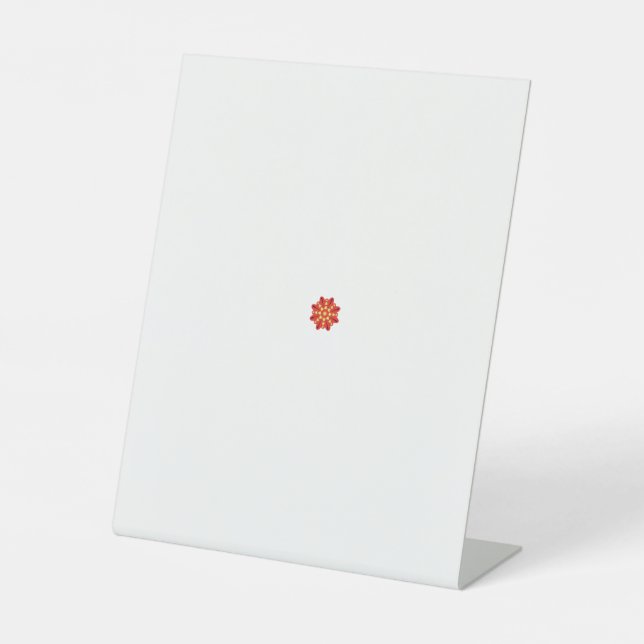 Signe De Table une fleur rouge et jaune avec des points noirs (Recto)
