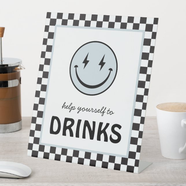 Signe De Table Une Gare Happy Dude Happy Face Boissons Station (In SItu)