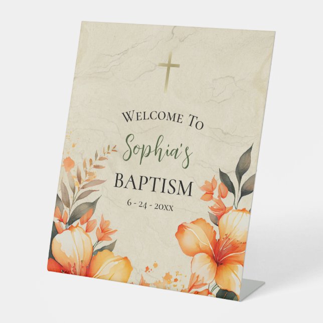 Signe De Table Une vie éclairée Baptême chrétien orthodoxe (Recto)