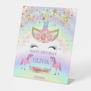 Signe De Table Unicorn fête Rainbow 1er Anniversaire whimsday gir