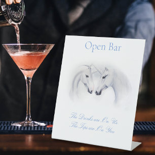Signe De Table Unicornes blanches Love Couple Open Bar