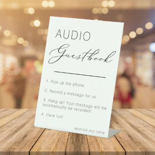 Signe De Table Unique Audio Guestbook Mariage Moderne Minimaliste