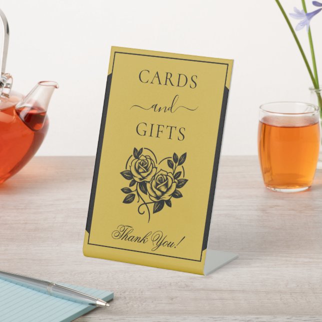 Signe De Table Unique Stylish Party Cards & Gifts Metallic Gold (In SItu)