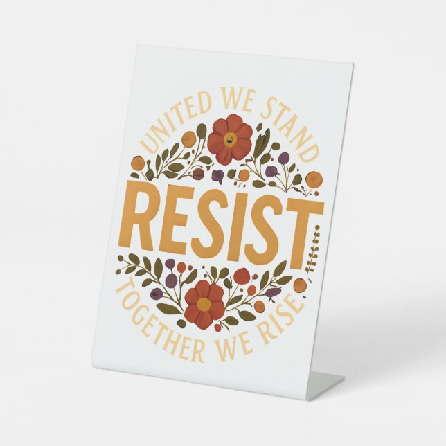 Signe De Table Unis Nous Tenons, Ensemble Nous Nous Élevons (Recto)