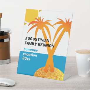 Signe De Table Vacances d'été de réunion de famille