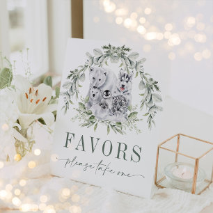 Signe De Table Vacances d'hiver doux Animaux artistiques Favorise